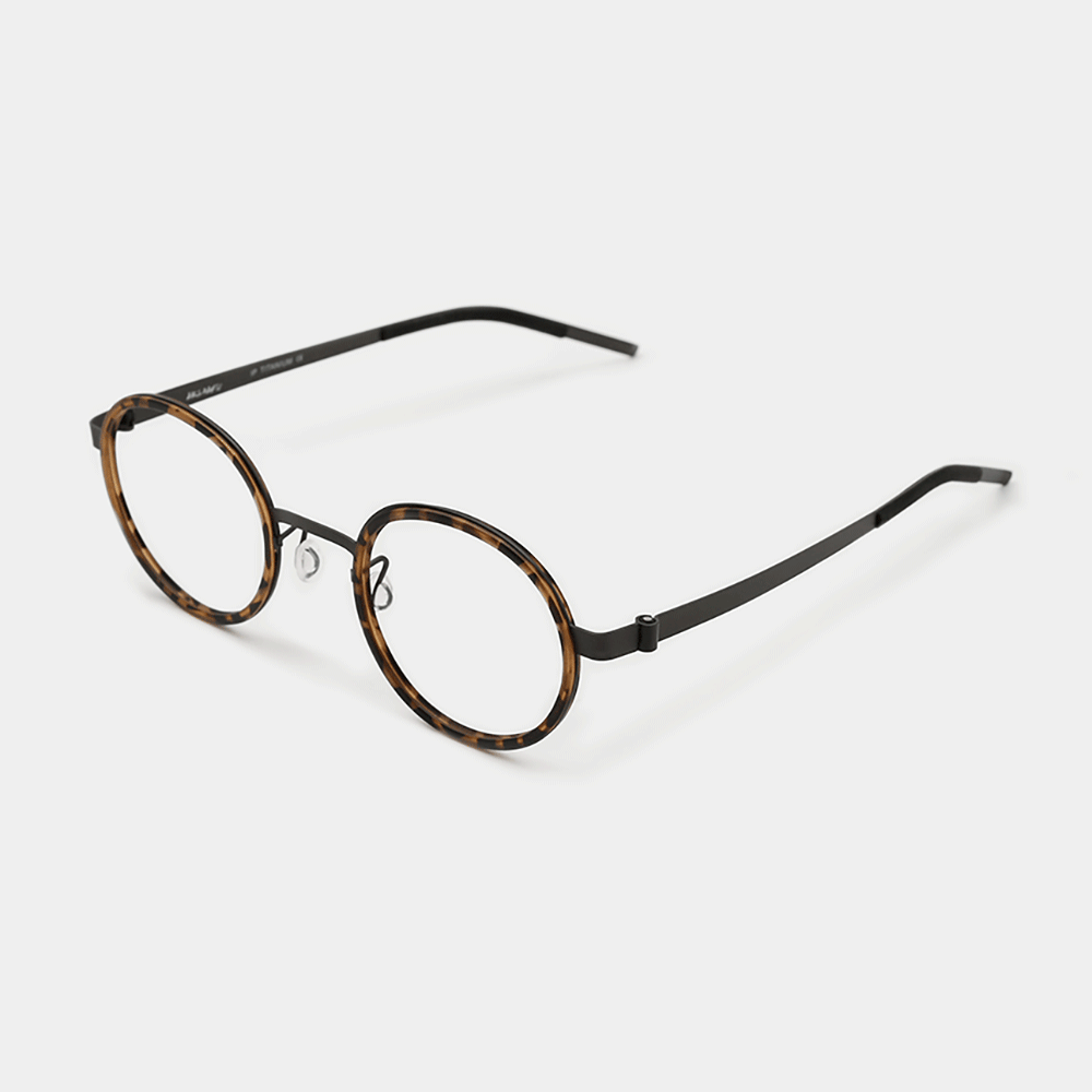 아키하루 6596 긱시크 호피 티타늄안경테 블루라이트차단 남자 여자 시력보호 패션 안경