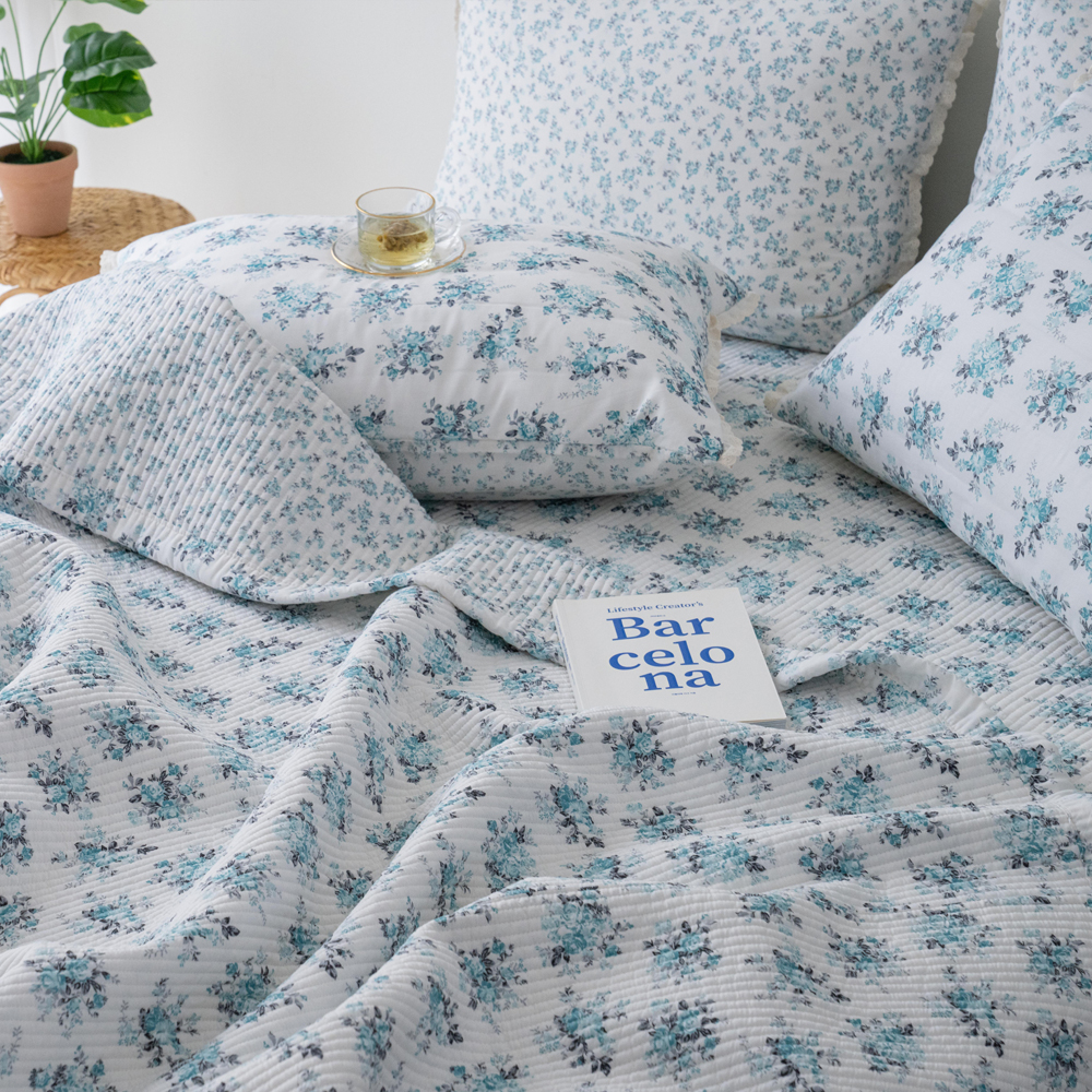 모달패드 플라워 샬롯 퀸 킹 침대패드 겸 스프레드