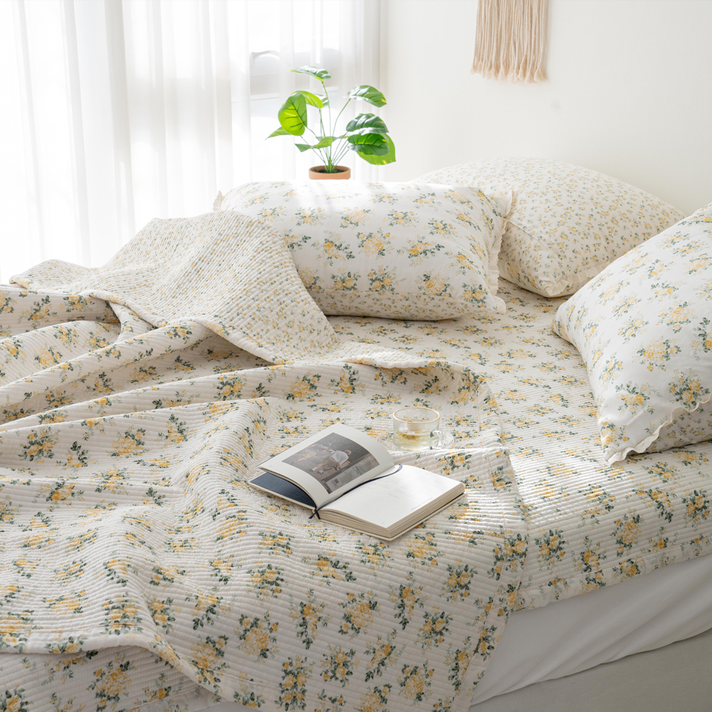 모달패드 플라워 샬롯 퀸 킹 침대패드 겸 스프레드