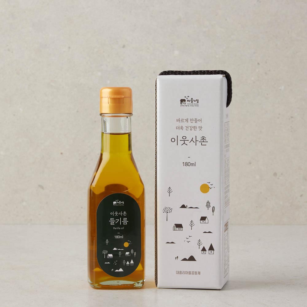 국내산 들깨 [ 이웃사촌 국산 들기름 180ml ] 저온 압착 들기름 - 상세 이미지 4