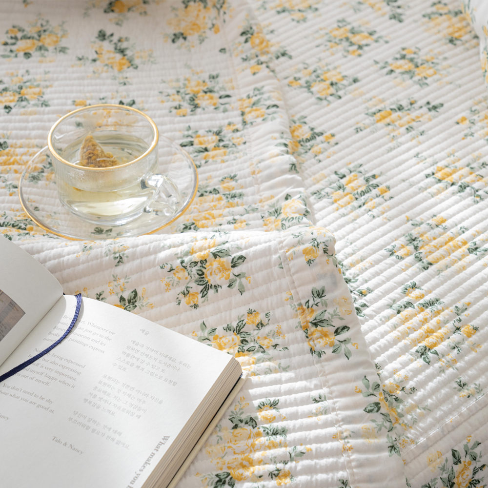 모달패드 플라워 샬롯 퀸 킹 침대패드 겸 스프레드