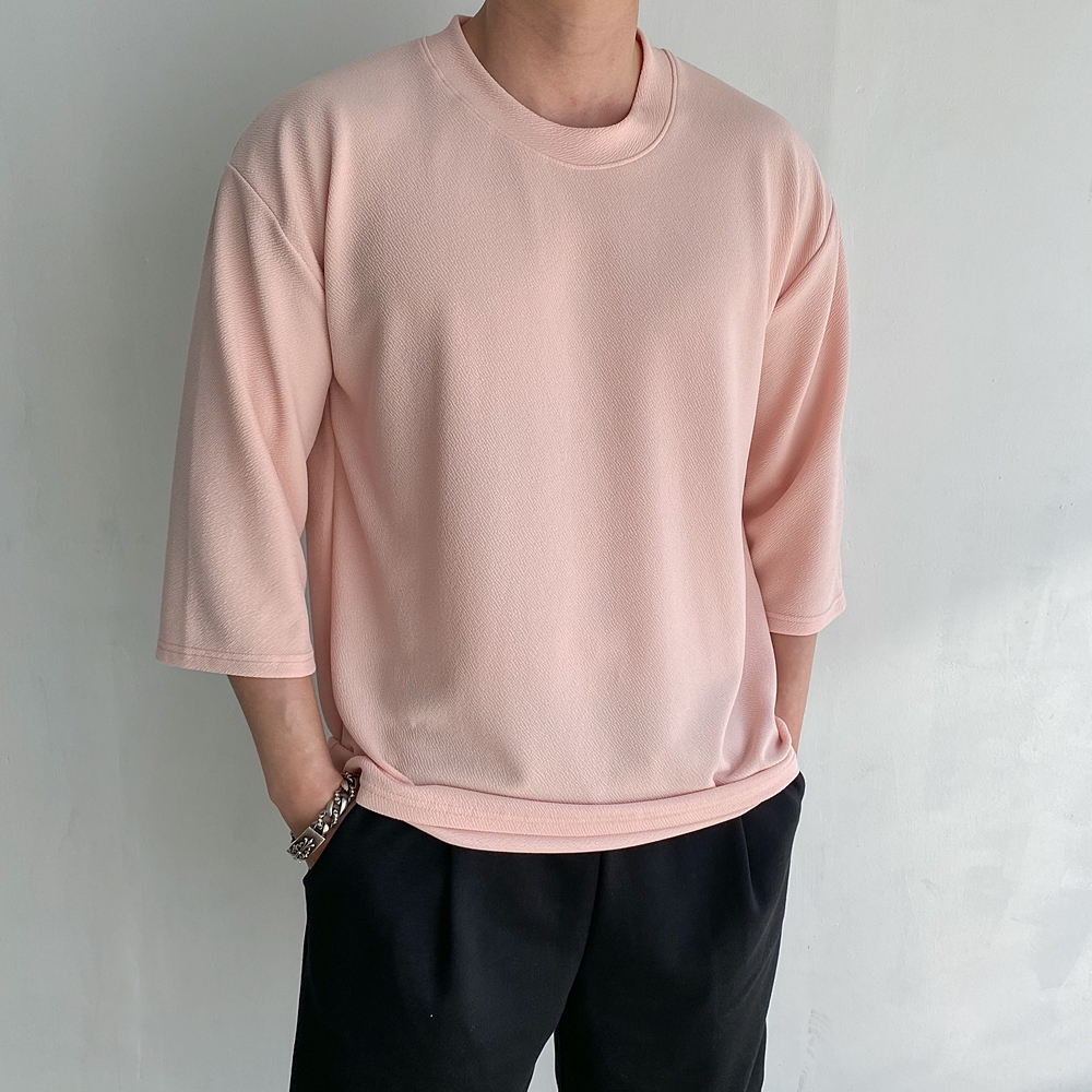 남자 7부 티셔츠 오버핏 빅사이즈 반팔티 이미지 2