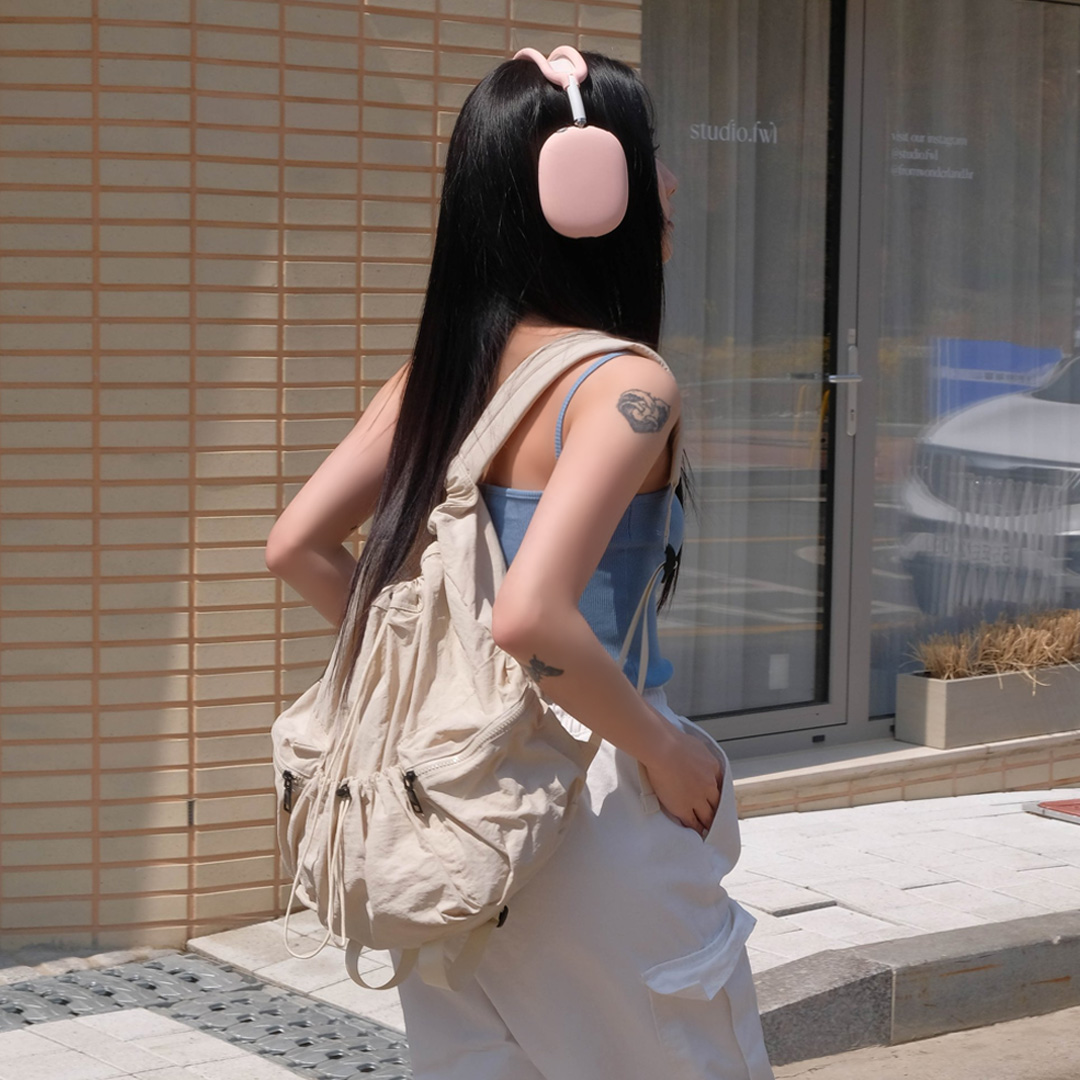 나일론 스트링 텀블러 백팩 3color - 상품 이미지