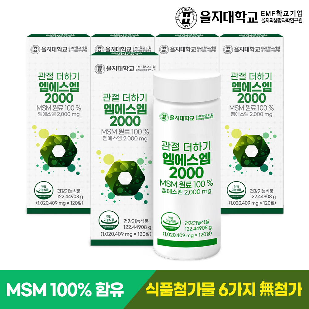 [10개월] 을지대학교 MSM 관절 더하기 엠에스엠 2000 120정, 5개 - 상세 이미지 2