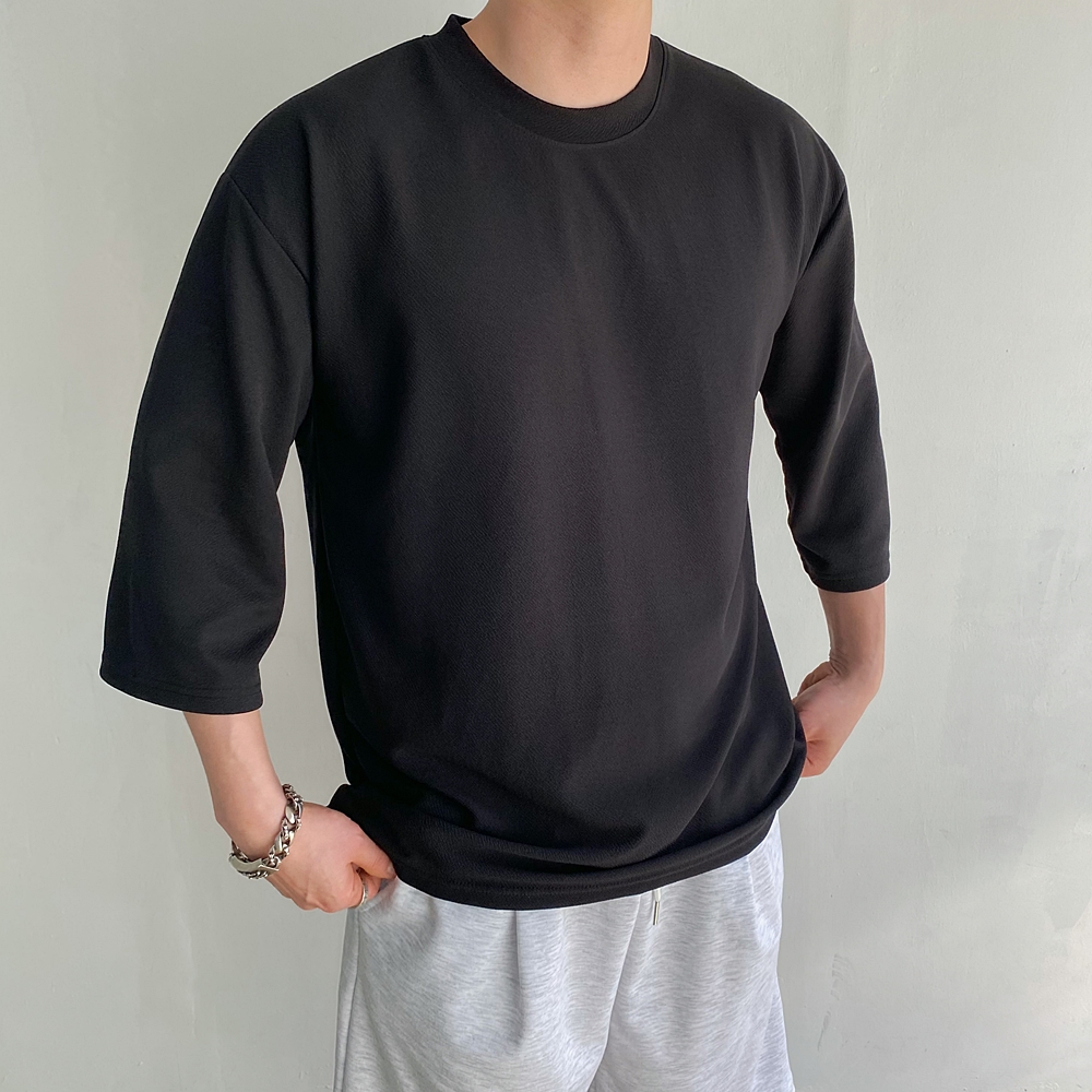 남자 7부 티셔츠 오버핏 빅사이즈 반팔티 이미지 4