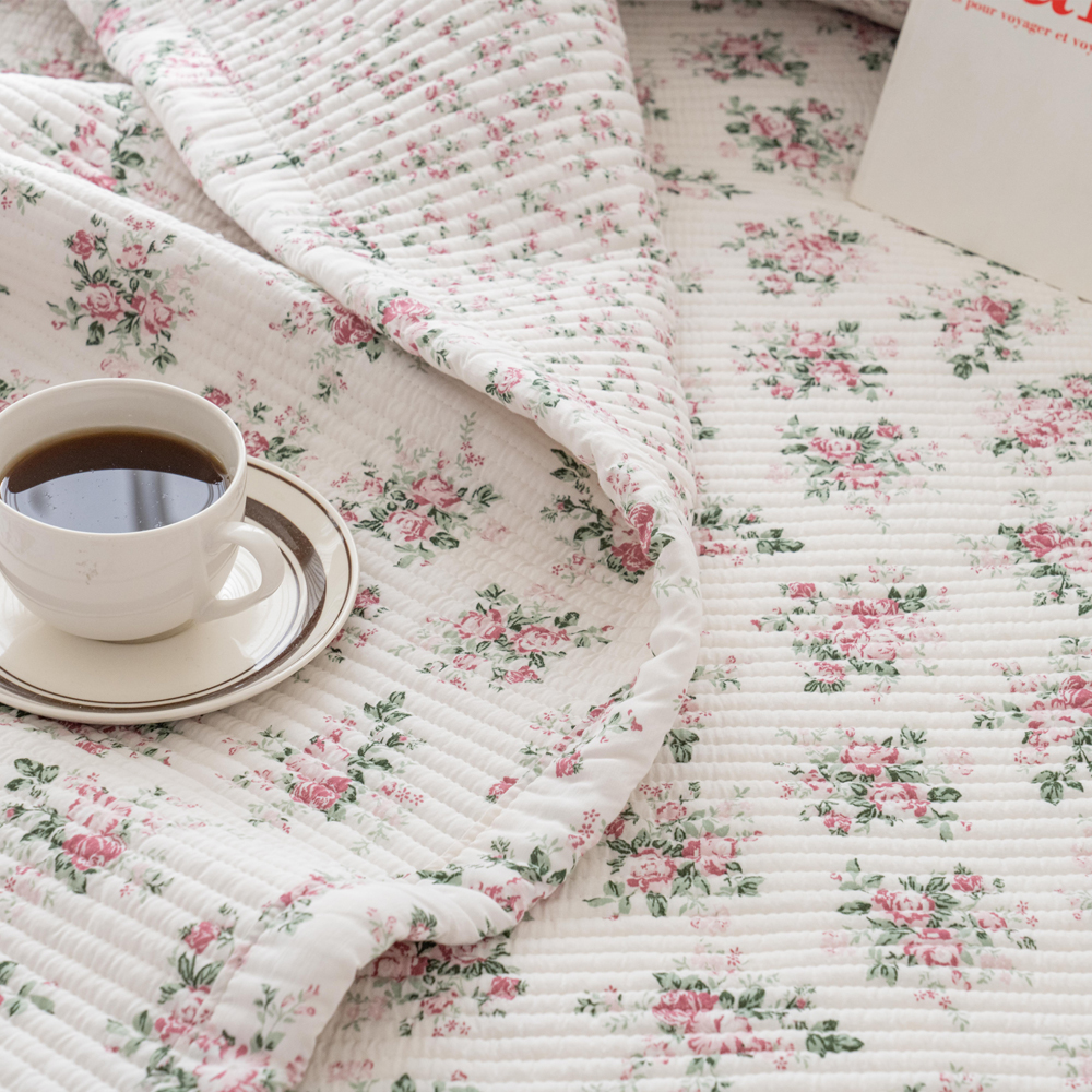 모달패드 플라워 샬롯 퀸 킹 침대패드 겸 스프레드