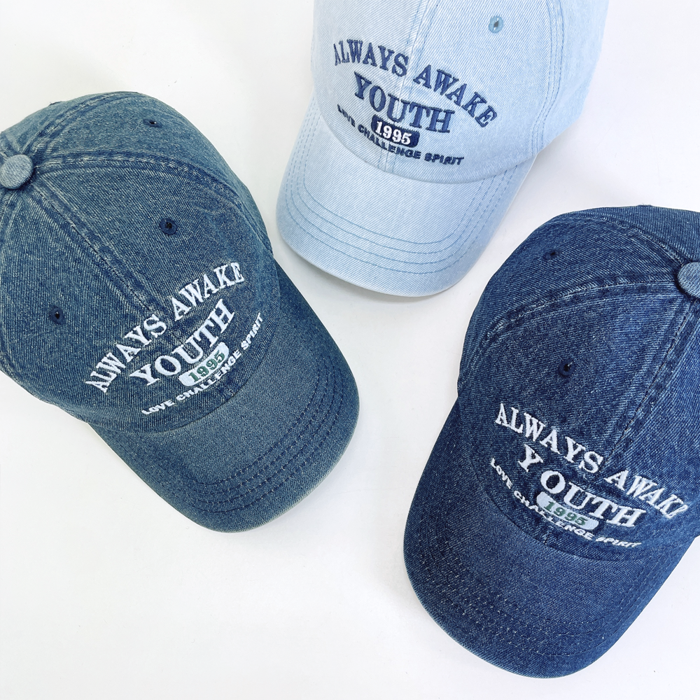 워시드 데님 얼웨이즈 남자 여자 볼캡 야구 모자