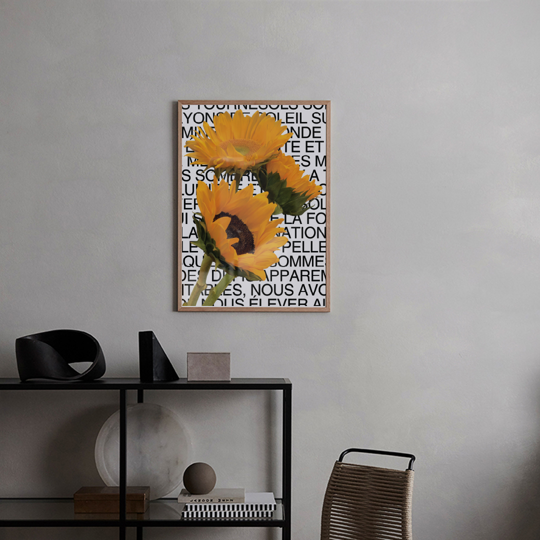 애시드로우 빈티지 감성 풍수지리 해바라기 아트 포스터 sunflower ver3 - 상세 이미지 3
