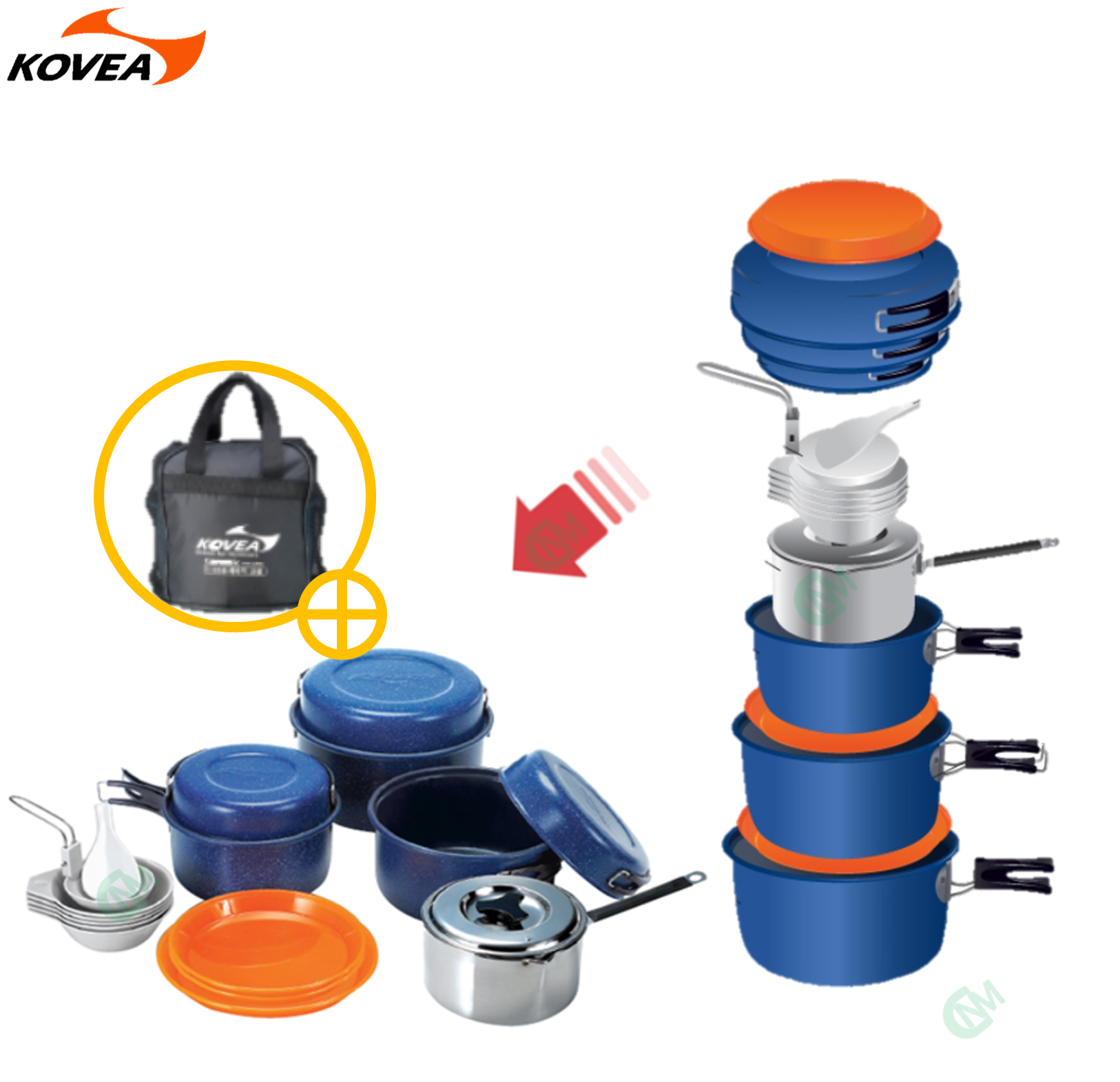 코베아 코펠 세트 5-6인용 뉴 세라믹 냄비 반합