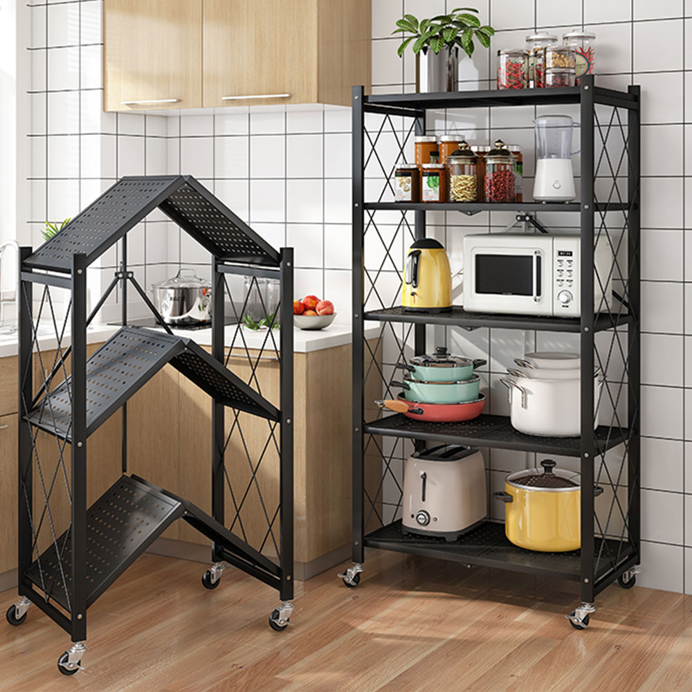 3초설치 접이식 철제선반 4단 무볼트 펜트리 앵글 창고 정리 선반 베란다선반