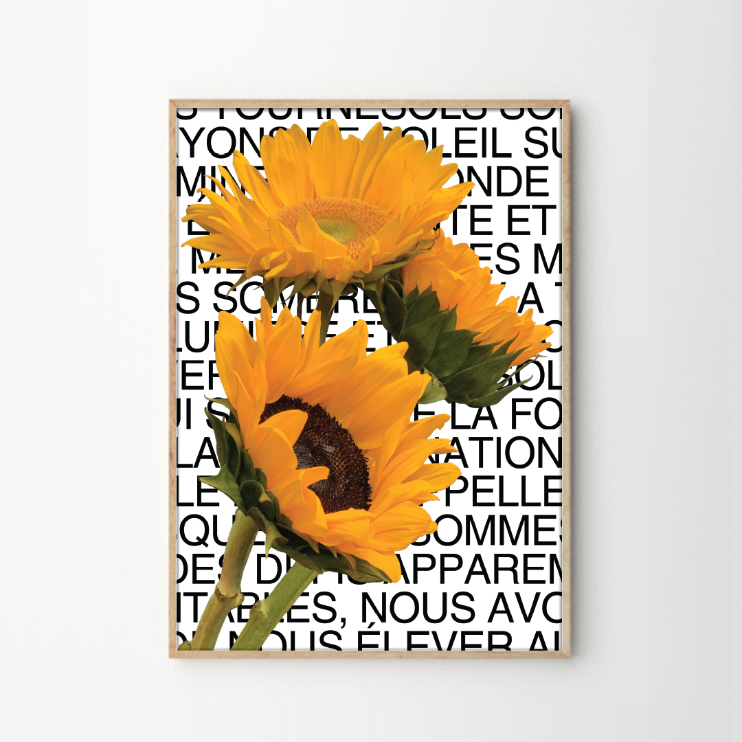 애시드로우 빈티지 감성 풍수지리 해바라기 아트 포스터 sunflower ver3 - 상품 이미지