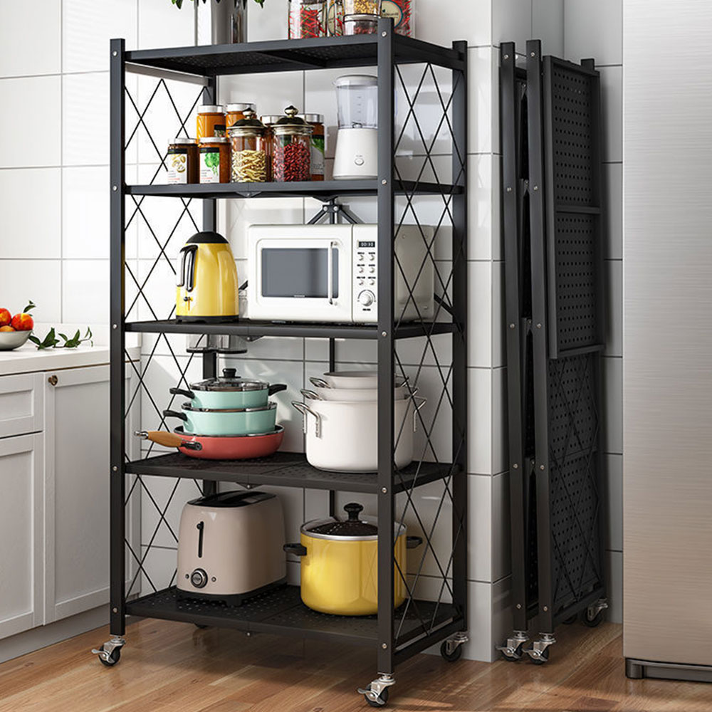 3초설치 접이식 철제선반 4단 무볼트 펜트리 앵글 창고 정리 선반 베란다선반