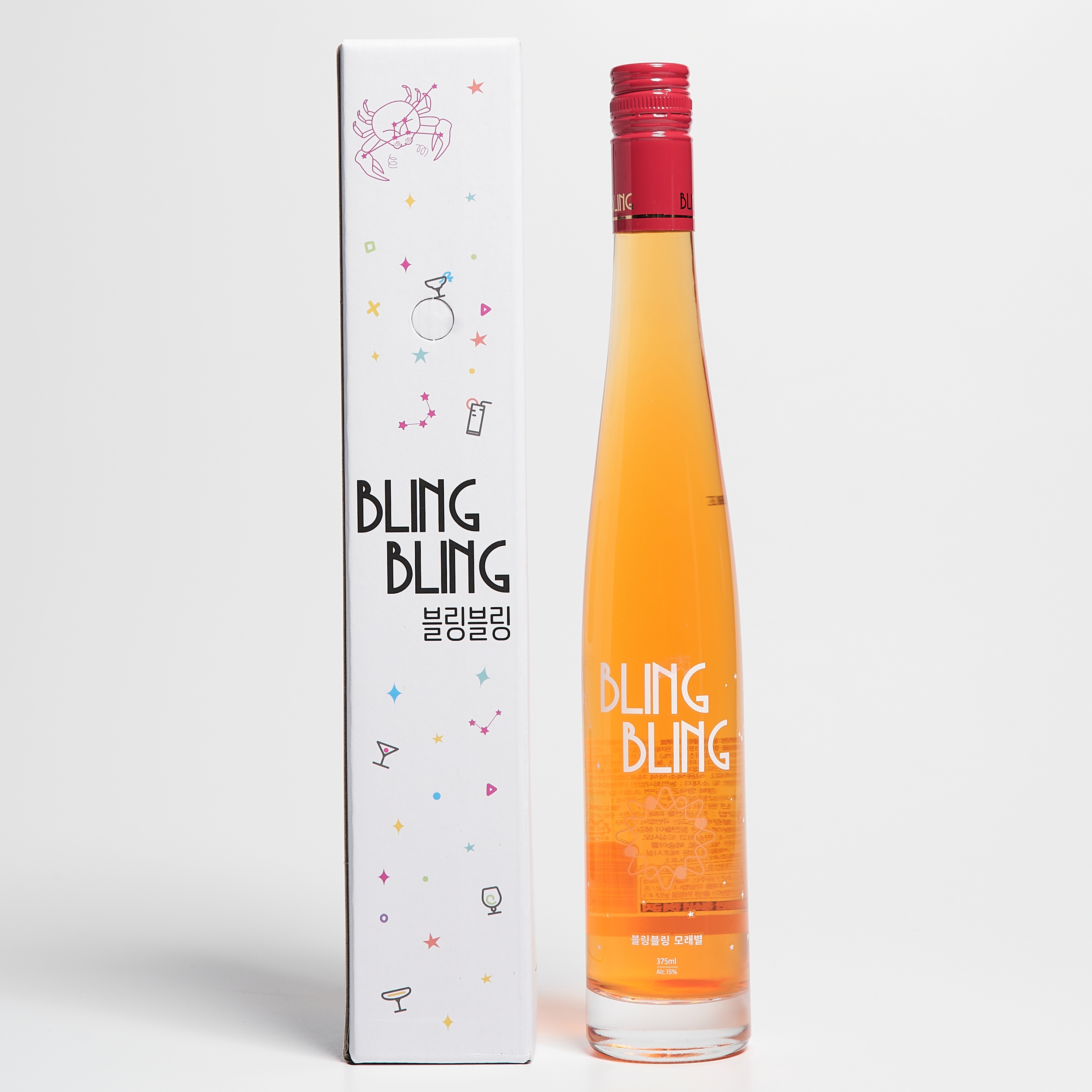 블링블링 모래별 15도 375ml 복숭아맛 리큐르 홈파티 영덕주조(케이스포함) - 메인 이미지