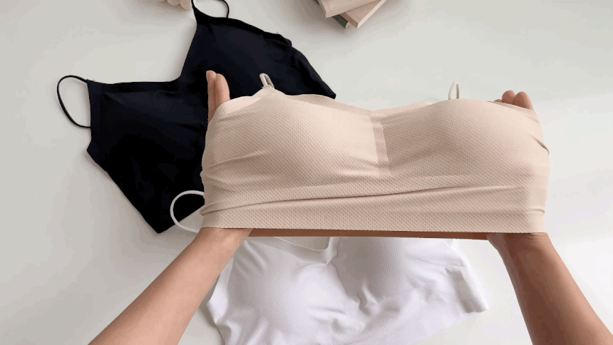 매쉬 브라탑 누브라 심리스브라 브라렛 노와이어 오프숄더 브라 캡내장나시 캡나시 스포츠브라 누드브라 튜브탑 임부복 임산부 속옷 수유브라 빅사이즈 상세 이미지 4