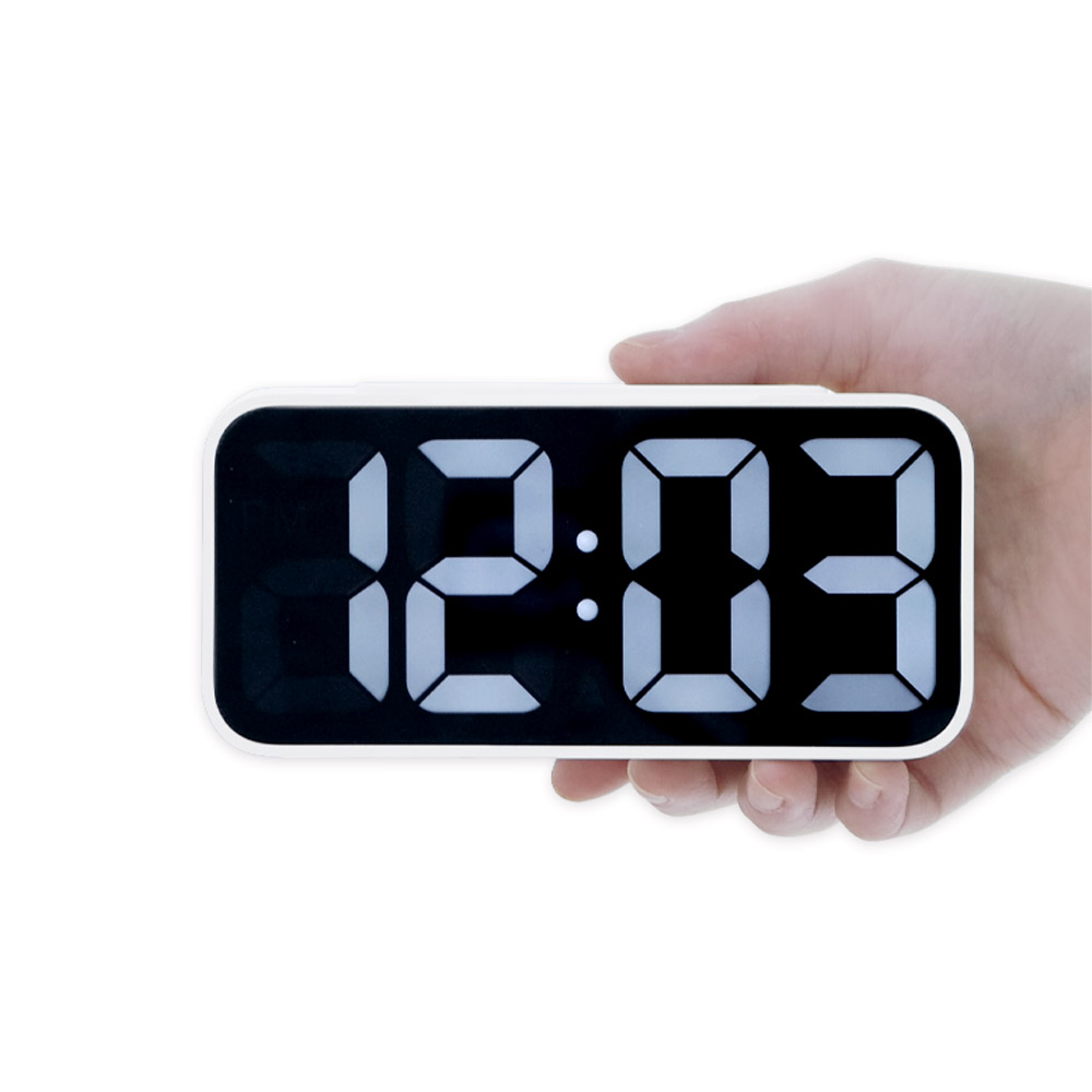 플랜룩스 탁상시계 빅뷰 디지털 전자 LED 무소음 책상 미니 알람시계