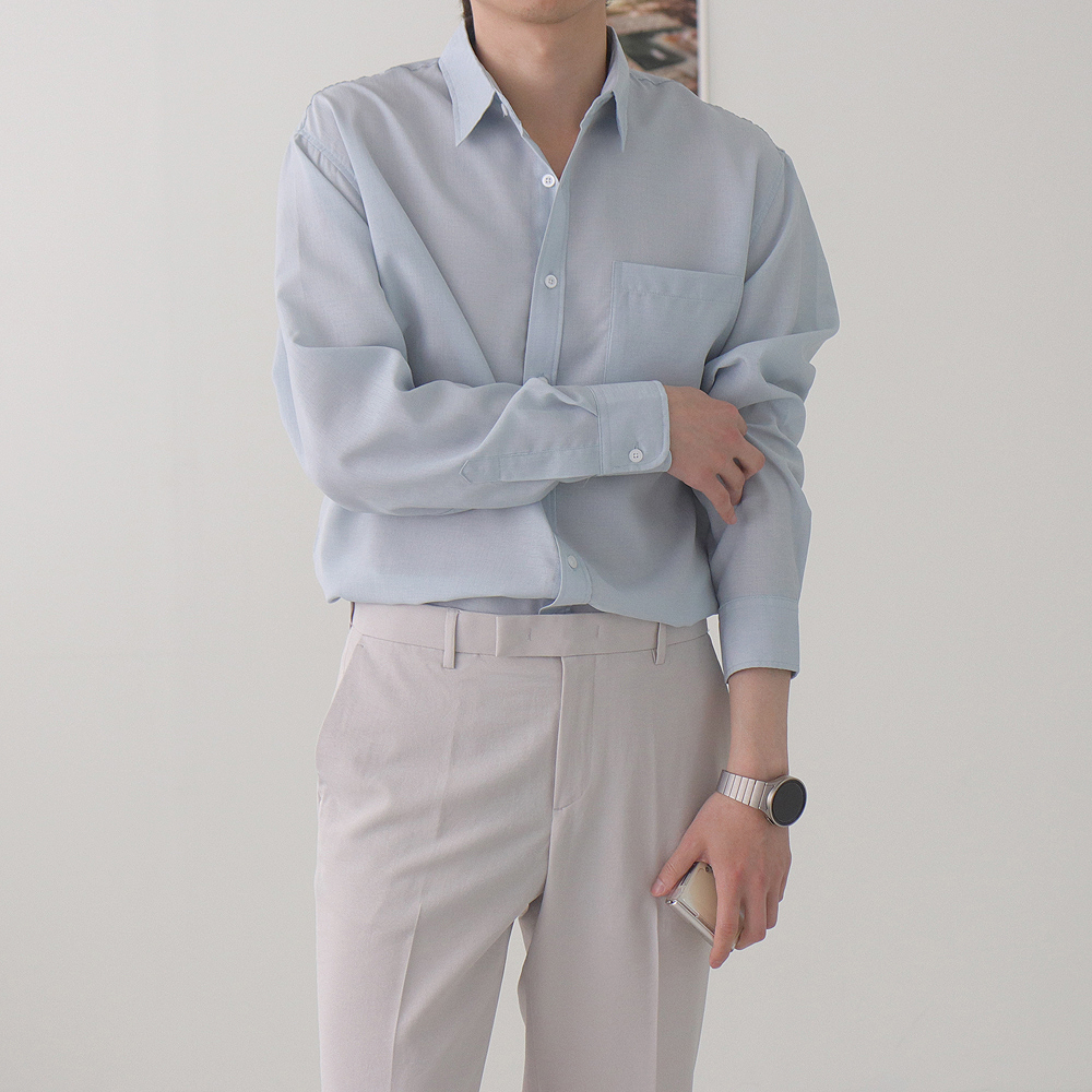 남자린넨셔츠 남자셔츠 링클프리 오버핏 쿨남방 이미지 3