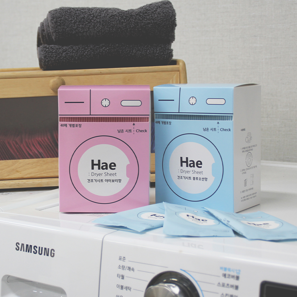 해 Hae 건조기시트 빨래방 섬유유연제 비누향기 40매 4종향