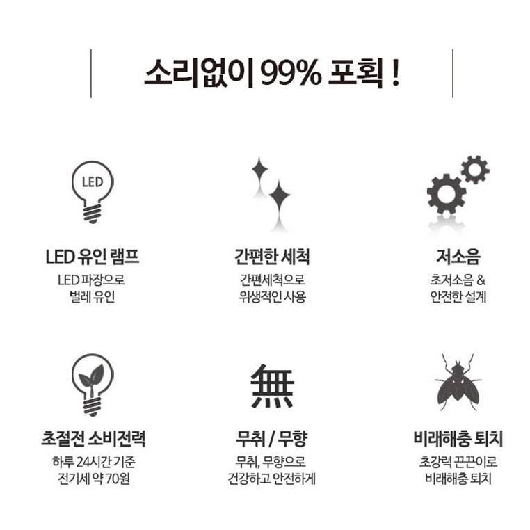 끈끈이포충기 전기벌레퇴치기 LED모기포집기 하루살이트랩 - 상세 이미지 4