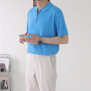 남자반팔티 머슬핏 헨리넥 카라 남자반팔니트 착용 후기 | 사이즈/핏 총정리 - 상품 이미지 2