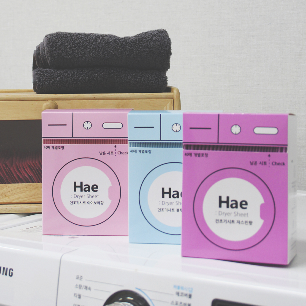 해 Hae 건조기시트 빨래방 섬유유연제 비누향기 40매 4종향