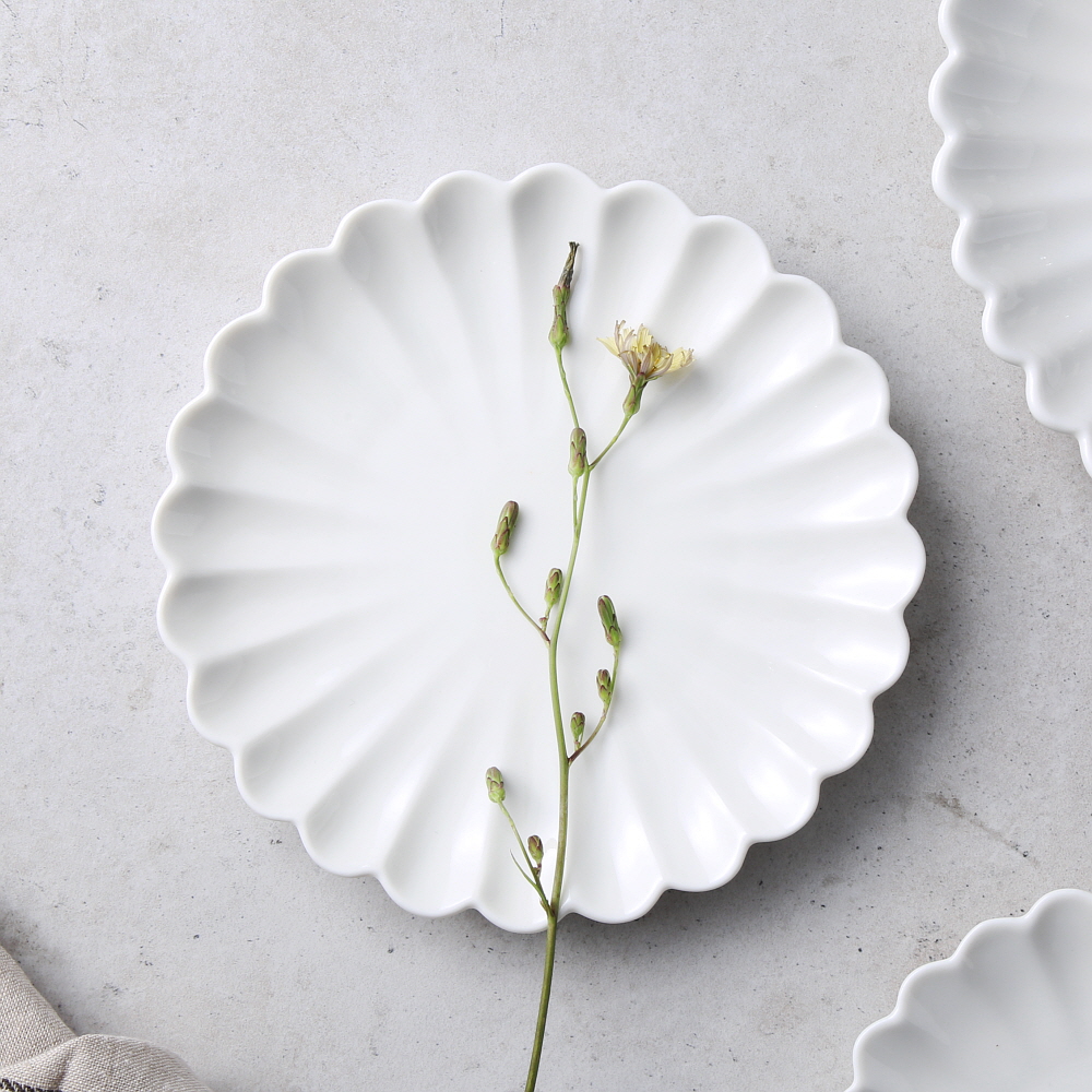 시라쿠스 네이처 프리즈 레트로 도자기 카페 브런치 그릇 / 17cm, 디저트접시