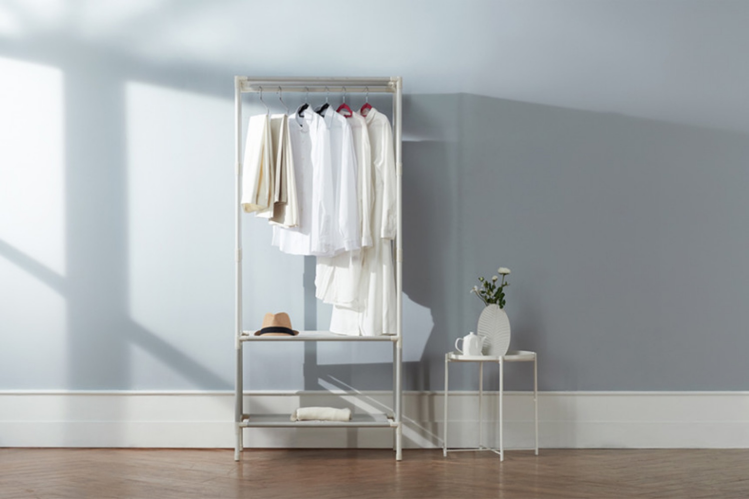 시스템행거 행거 스탠드 옷걸이 조립식 드레스룸 옷장 철제 싱글 2단