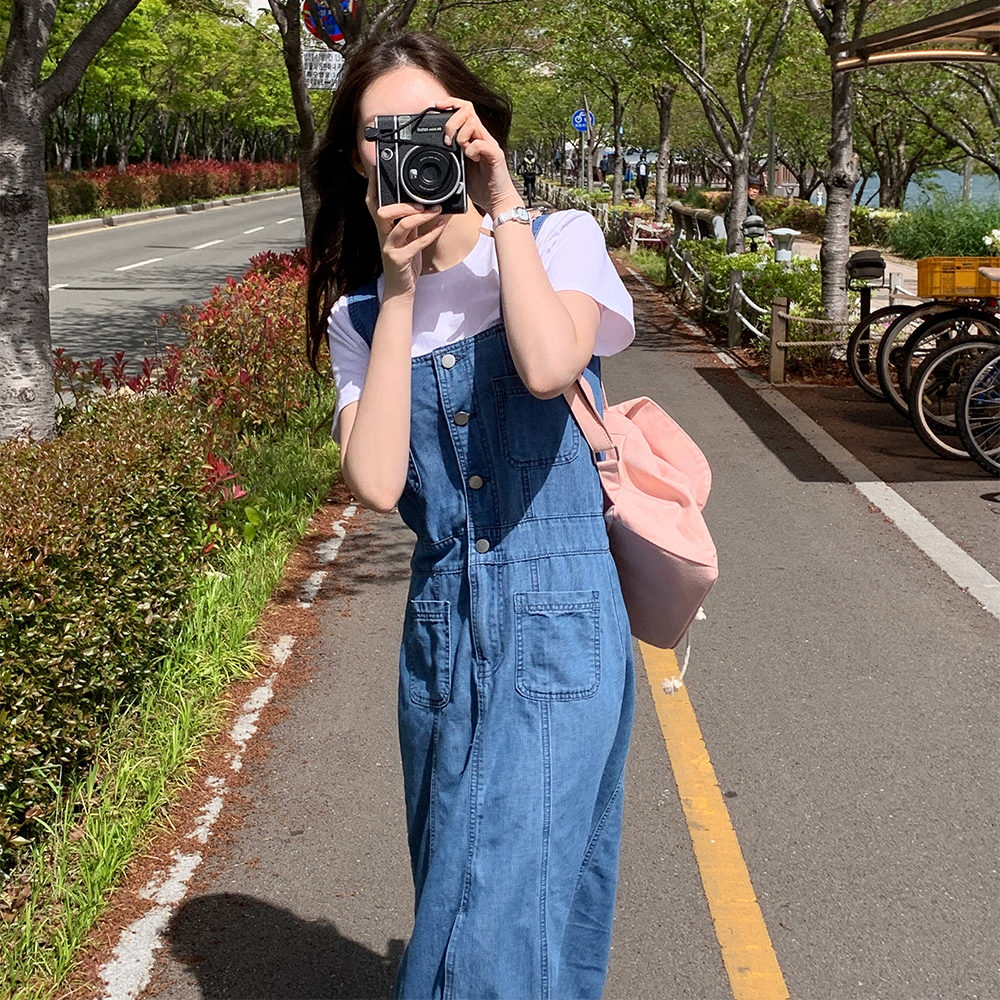 프레비 멜빵 원피스, 핫핑 멜빵, 여름 데님 원피스 후기, 빅사이즈 멜빵 원피스, 데일리룩 원피스