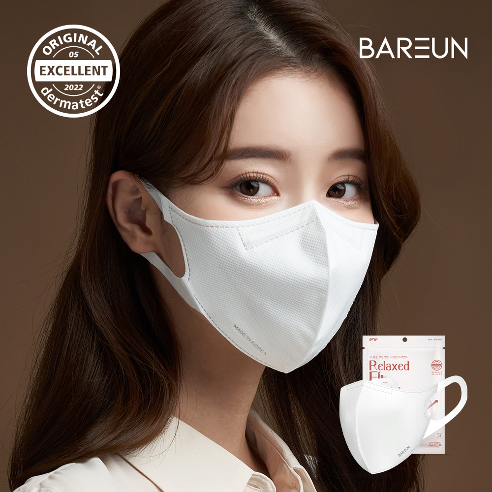 바른 새부리형 릴렉스핏 귀편한 숨쉬기편한 마스크 블랙 중형 30매 - 상세 이미지 4