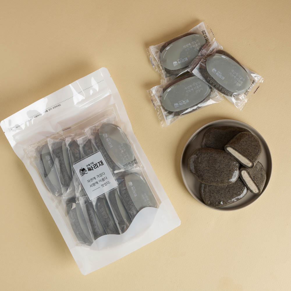 싸리재 앙꼬절편 [ 흰팥앙금 흑임자떡 60g 10봉 ] 현미떡 굳지않는 아침대용 떡 개별포장 - 상세 이미지 2