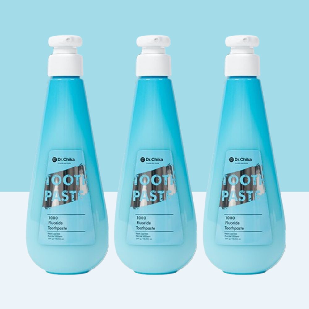 닥터치카 고불소 펌핑치약 히말라야 핑크솔트 불소함유 1000 펌프 대용량 285g, 3개 - 상품 이미지