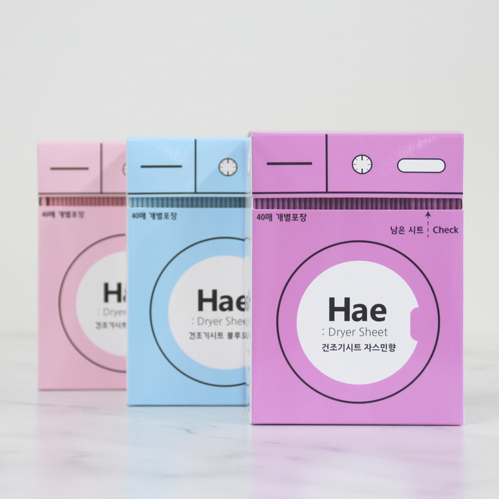 해 Hae 건조기시트 빨래방 섬유유연제 비누향기 40매 4종향