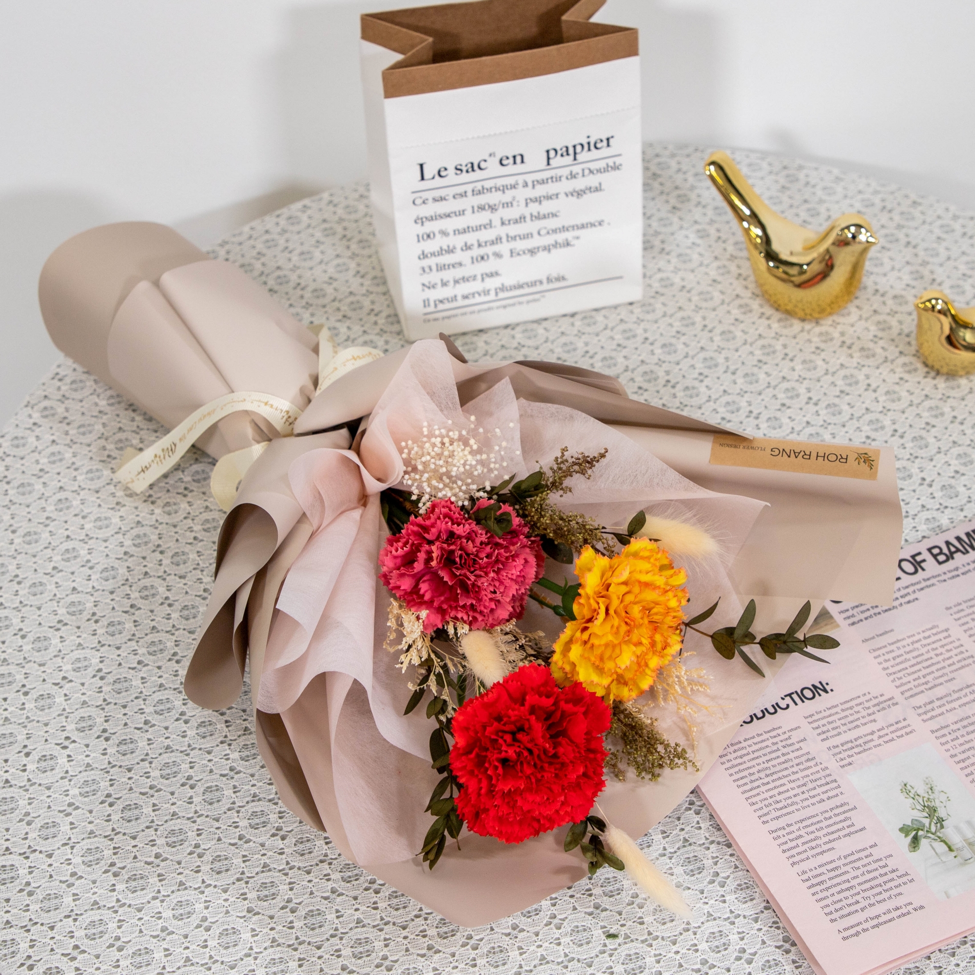 카네이션조화 꽃다발 생화같은조화 어버이날선물 성묘 산소조화