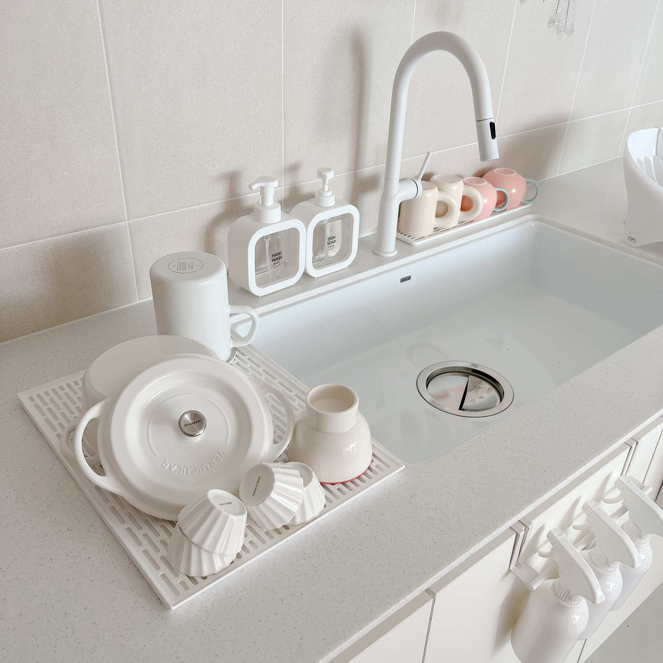물빠짐 컵주방 트레이 (소) 식기건조대 살림공간