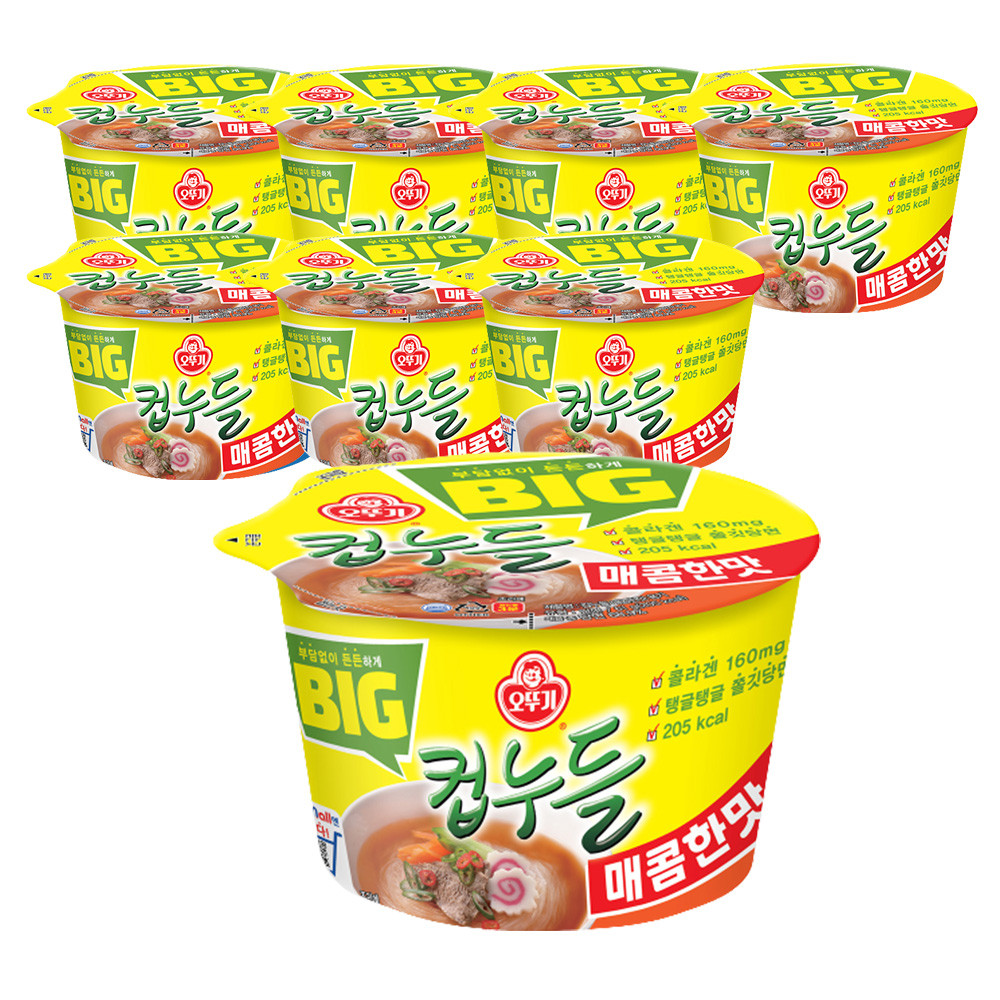 오뚜기 BIG 컵누들 매콤한맛 61g 4개 + 우동맛 61.5g 4개 - 상세 이미지 5