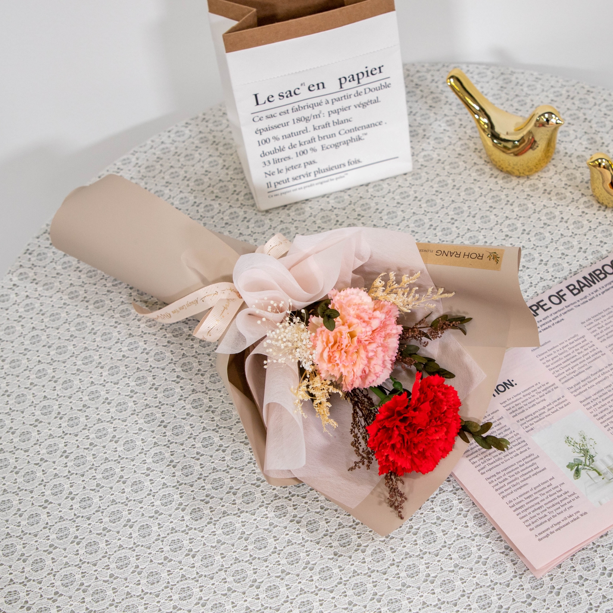 카네이션조화 꽃다발 생화같은조화 어버이날선물 성묘 산소조화