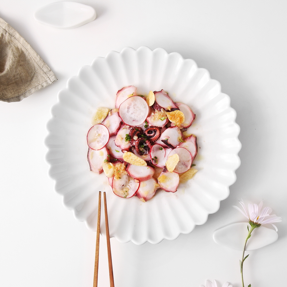 시라쿠스 네이처 프리즈 레트로 도자기 카페 브런치 그릇 / 23cm, 샐러드접시