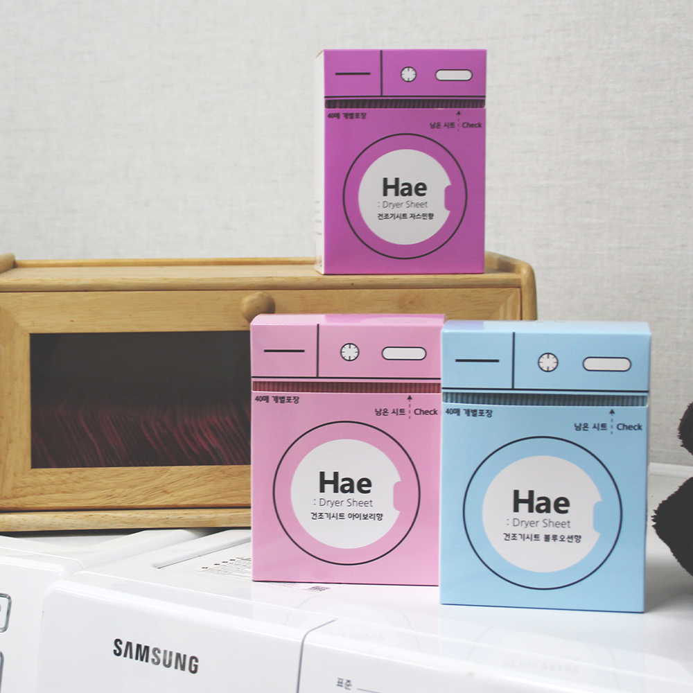 해 Hae 건조기시트 빨래방 섬유유연제 비누향기 40매 4종향