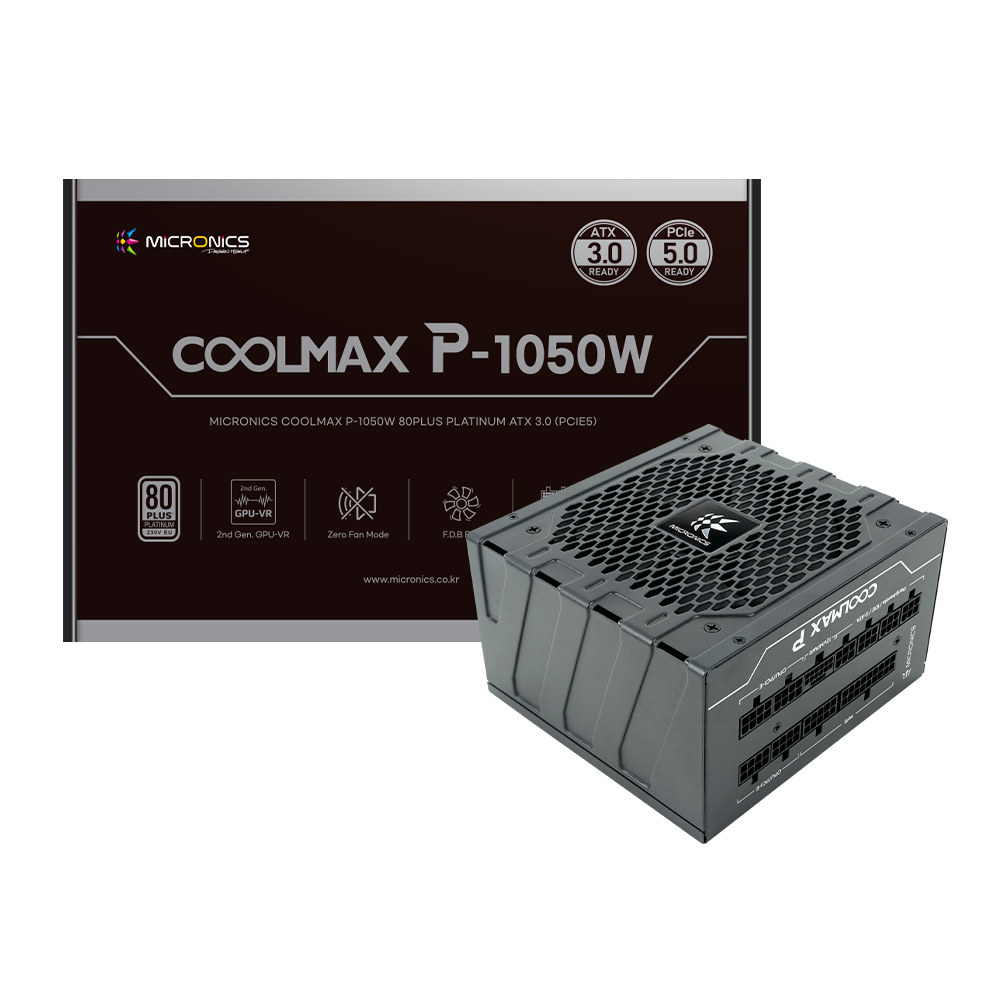마이크로닉스 COOLMAX P-1050W 80PLUS PLATINUM ATX 3.0 (PCIE5) - 메인 이미지