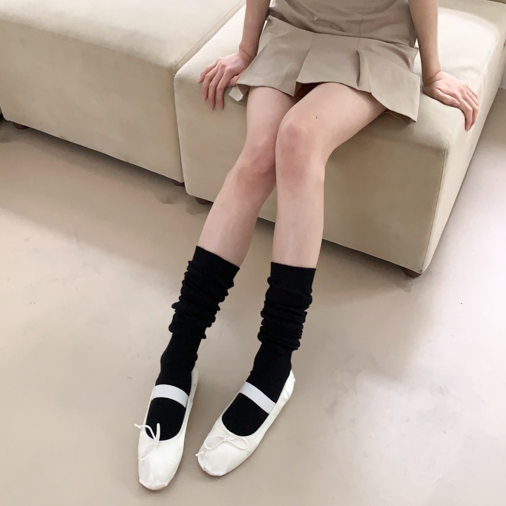 [사계절용] 플림 롱 니삭스 가을 여름 주름 양말 레그워머 6color 상세 이미지 29