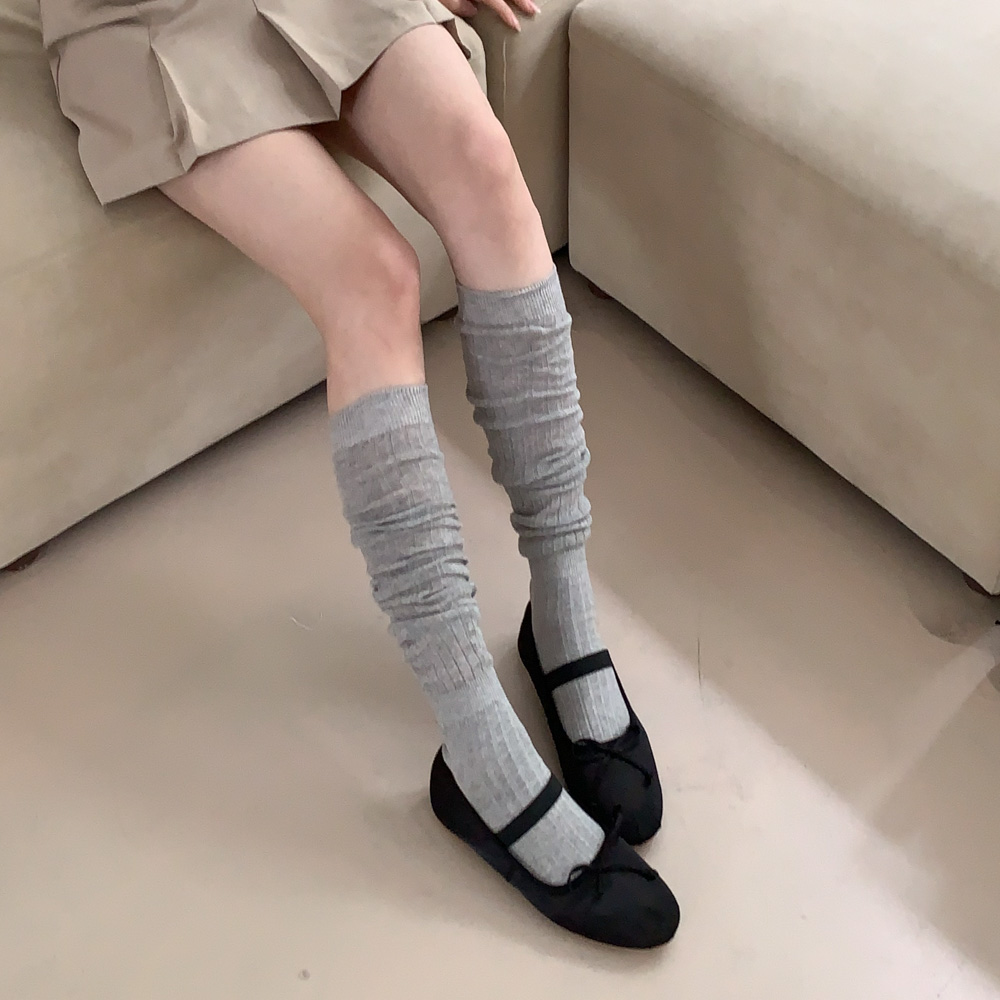 [사계절용] 플림 롱 니삭스 가을 여름 주름 양말 레그워머 6color 상세 이미지 22