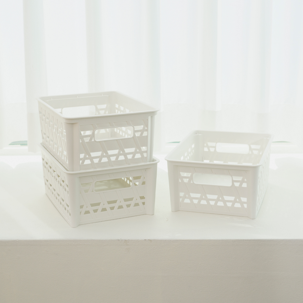 [도착보장] 브리즈 플라스틱 수납 바구니 팬트리 정리 바스켓 스몰 3개