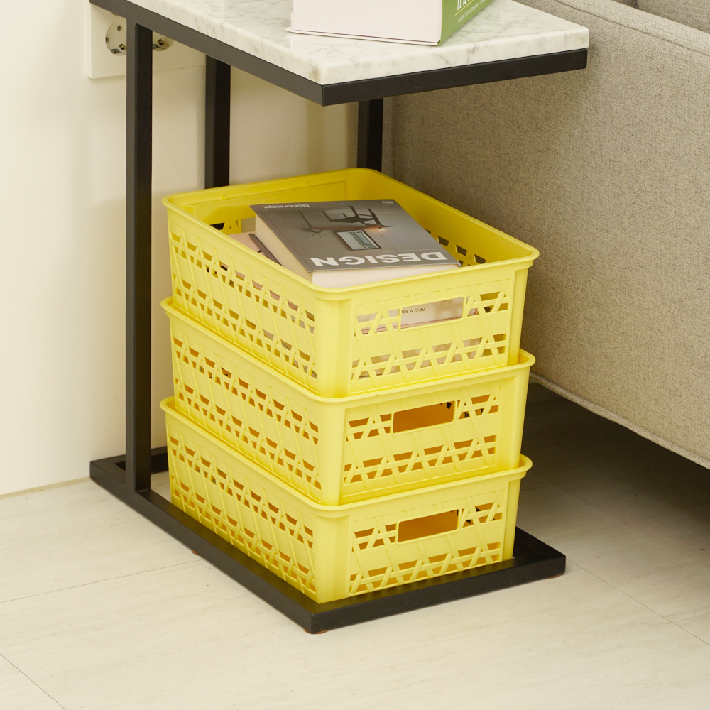 [도착보장] 브리즈 플라스틱 수납 바구니 팬트리 정리 바스켓 라지 3개