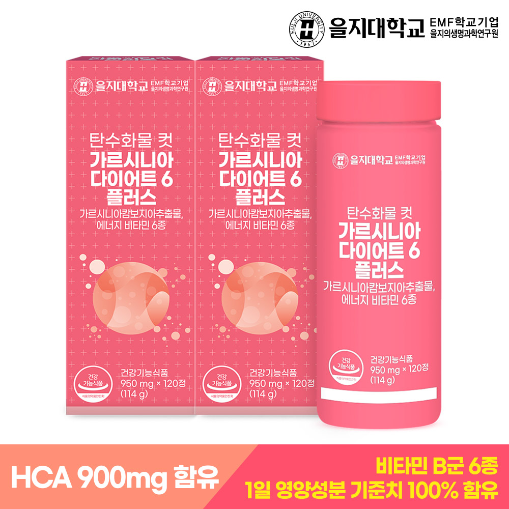 [1+1] 4개월 을지대학교 탄수화물 컷 가르시니아 다이어트6 플러스 120정, 2개 - 상세 이미지 2