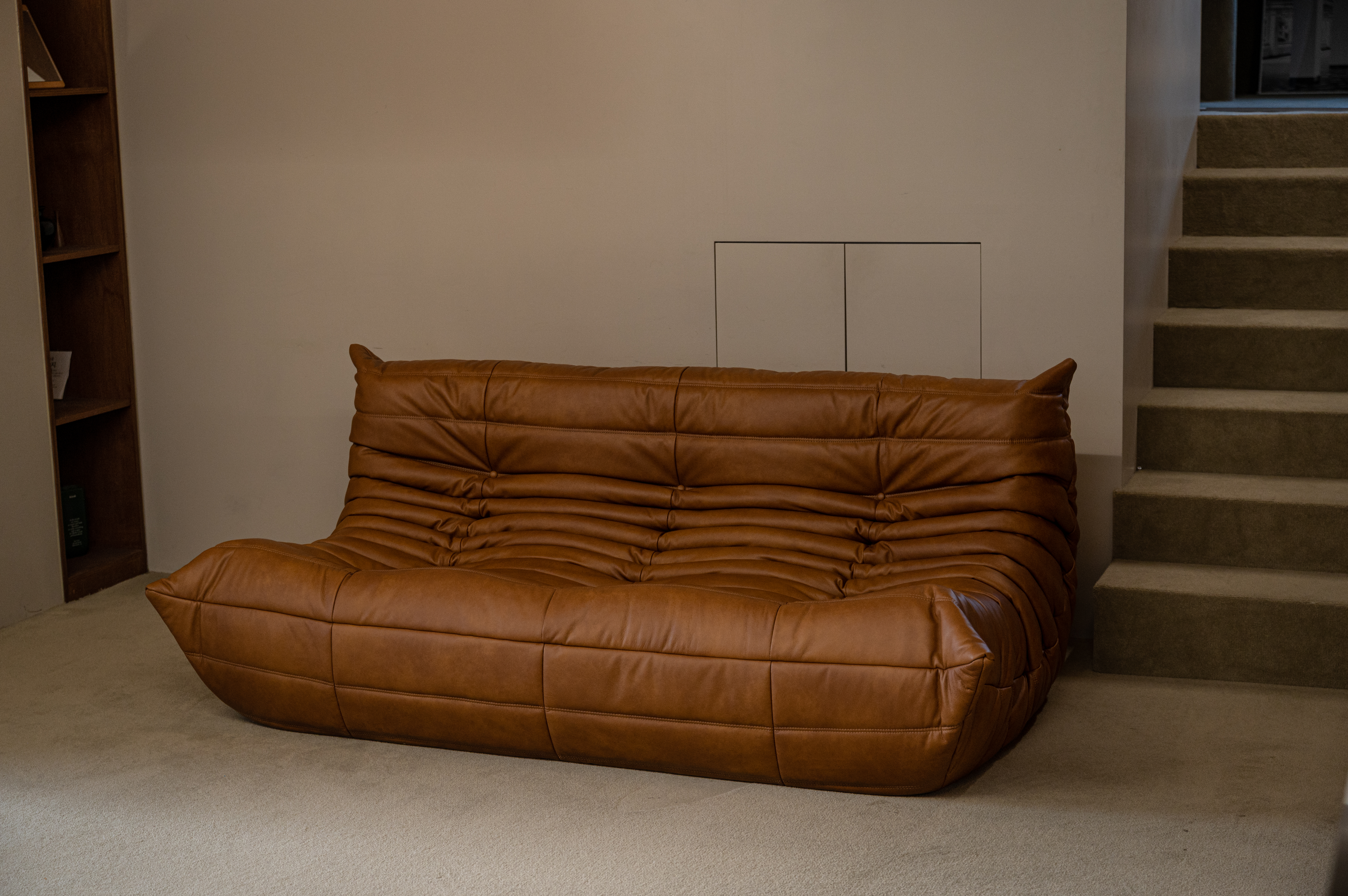 PH 17 3인용 가죽모듈쇼파 이태리 내추럴 통가죽 천연면피 소가죽 (전체가죽) 번데기소파 빈백쇼파 빈티지가죽