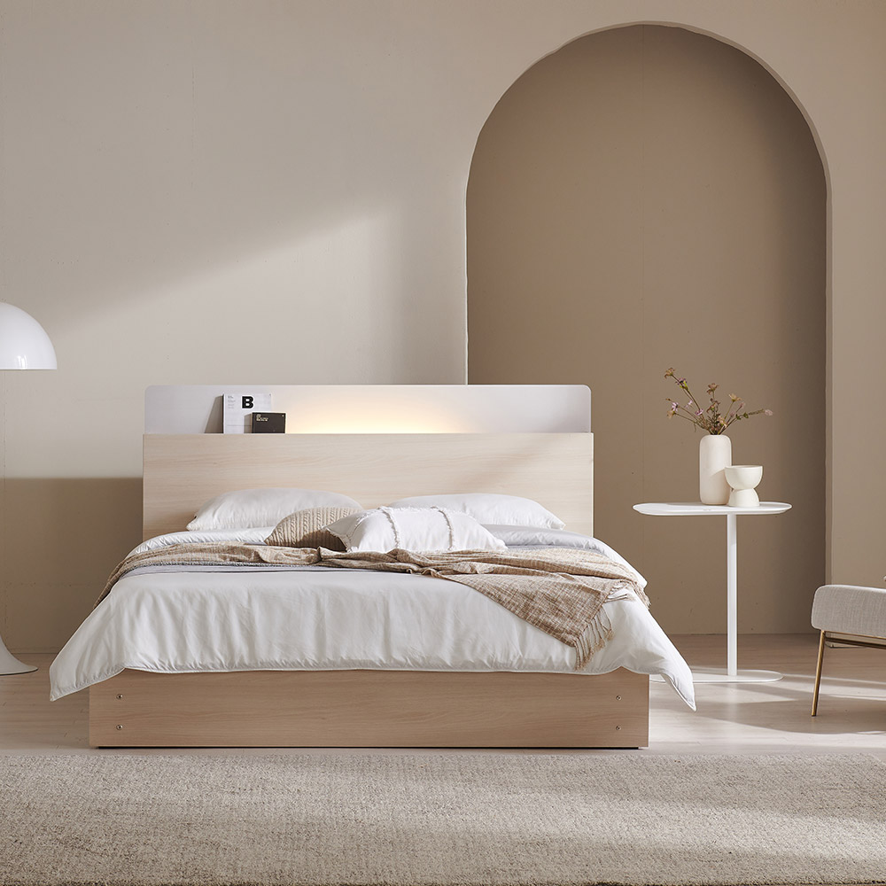 크렌시아 소놉스 리노서랍 LED 조명 침대 SS/Q/K 침대