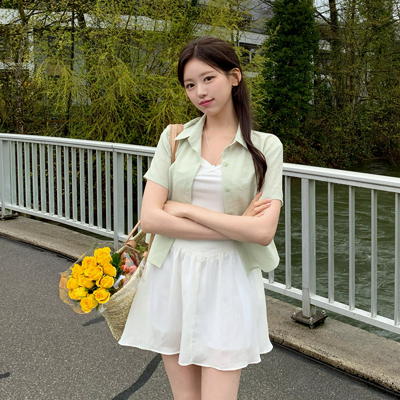 퓨어트 뒷밴딩 요루쉬폰 플레어 미니스커트 sk5608 - 상세 이미지 2