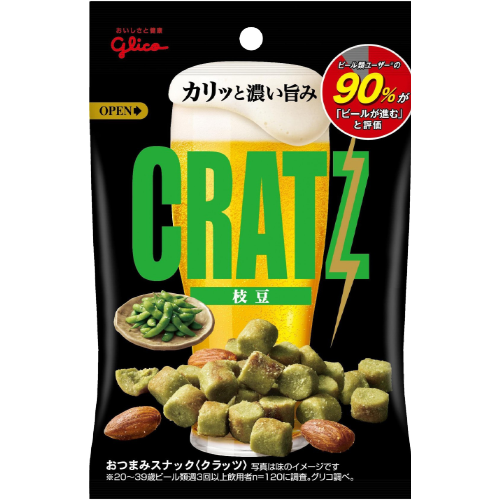 글리코 CRATZ 크래츠 프레첼 일본과자 맥주안주 에다마메 완두콩맛 - 메인 이미지