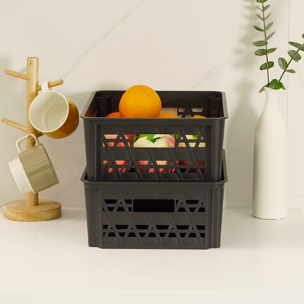 [도착보장] 브리즈 플라스틱 수납 바구니 팬트리 정리 바스켓 미디엄 2개
