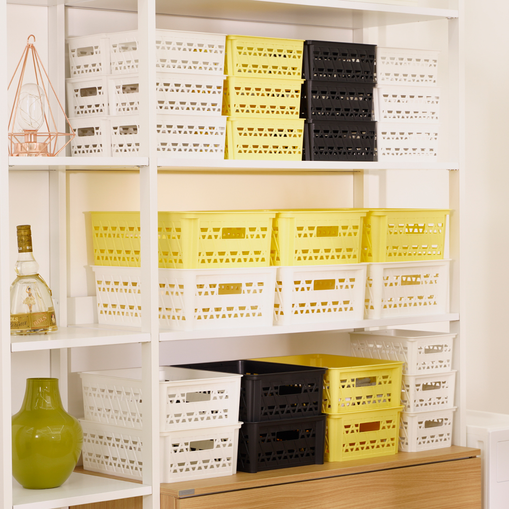 [도착보장] 브리즈 플라스틱 수납 바구니 팬트리 정리 바스켓 미디엄 3개