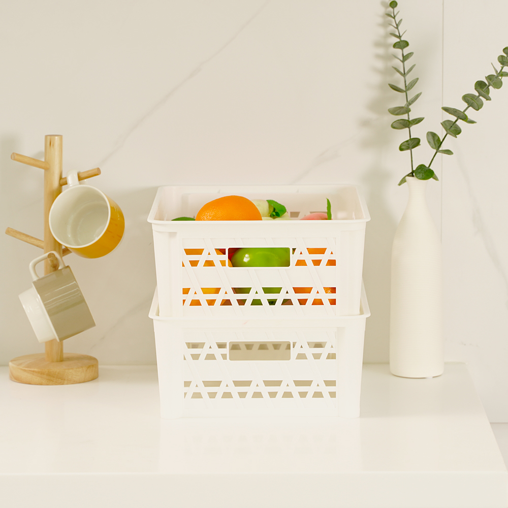 [도착보장] 브리즈 플라스틱 수납 바구니 팬트리 정리 바스켓 미디엄 2개